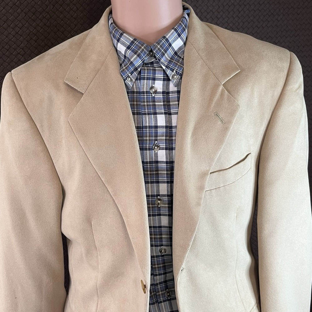 Supra-Suede‎ Faux 40R Sportcoat 3-Btn/Tan/Super Soft Blazer Jacket